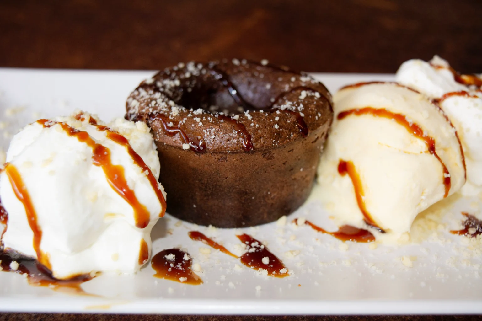coulant de chocolate con helado de vainilla